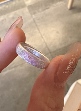 纯银精工999.9活口戒指莲花设计感银饰复古文艺首饰批发