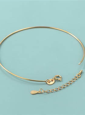 S925纯银镀金可拆卸螺丝手圈光面手环女简约小众个性手镯热卖手链