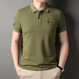 保罗polo衫纯棉商务体恤半袖翻领有上衣服爸爸男装男士短袖t恤丅