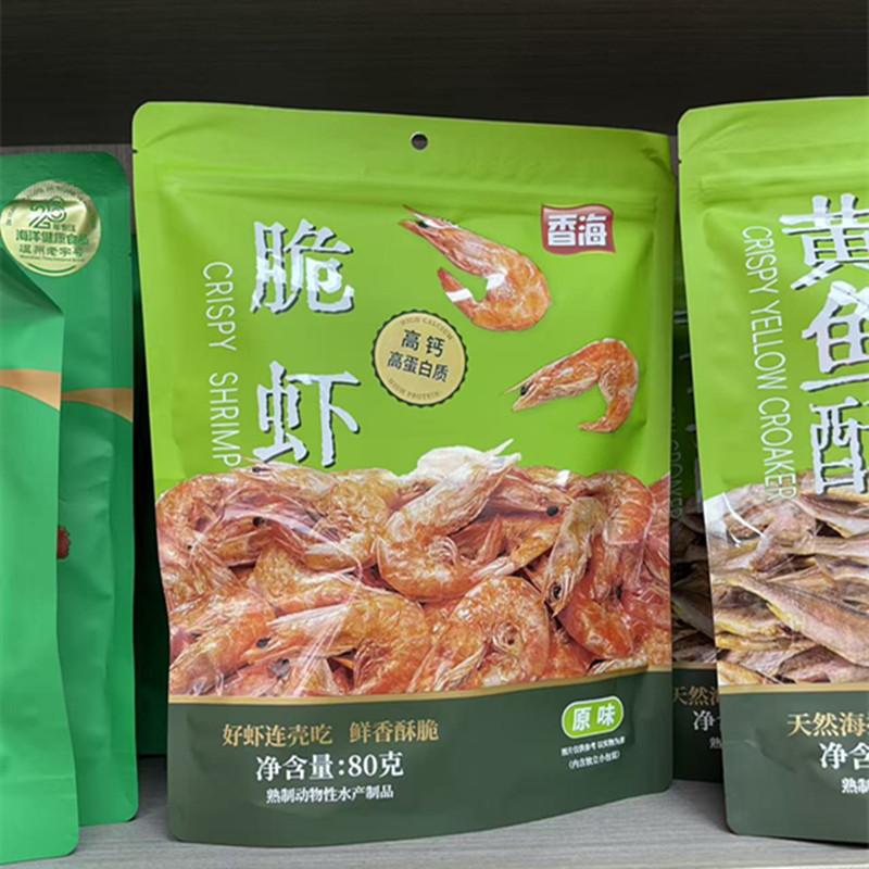 香海脆虾80g黄鱼酥 袋装即食海鲜零食办公室零食户外零食图片