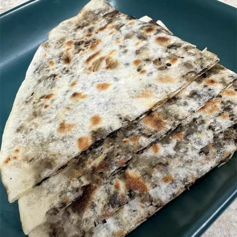 温州口味脆麦饼干菜饼1袋3个克梅干菜油饼手抓饼速冻薄麦饼