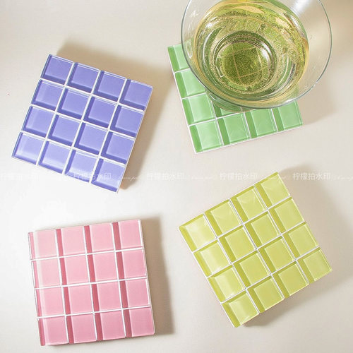 房间装饰正方形陶瓷隔热杯垫搭配