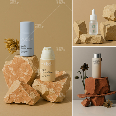 不规则石头拍照道具摆件产品静物摄影广告天然美陈列场景装饰柜台