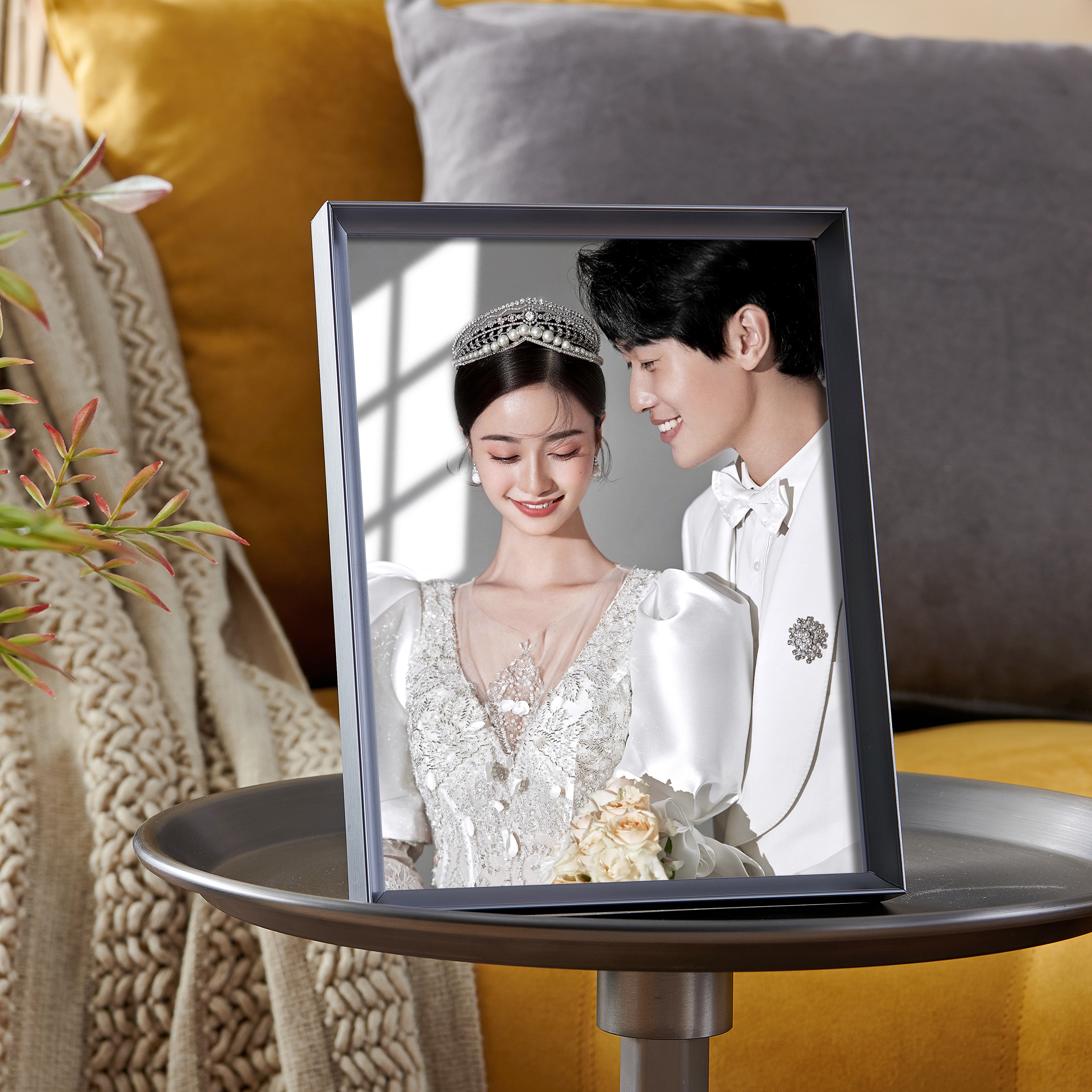 拾时纪照片相框摆台定制铝合金