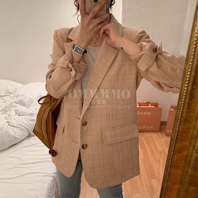 0韩版宽松女上衣早秋新款小西装