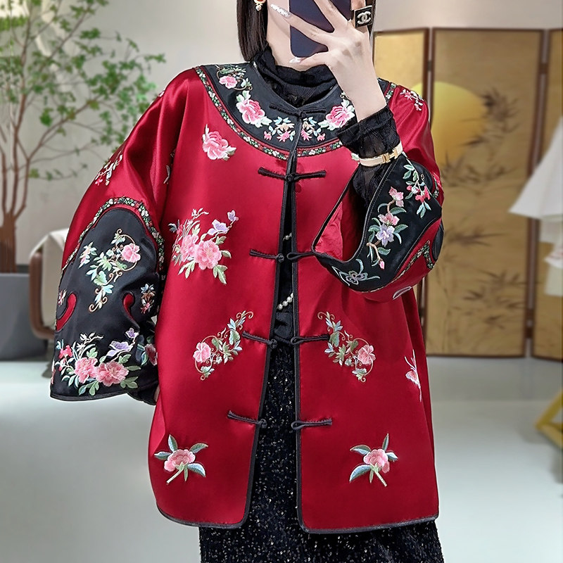 新中式唐装复古国风刺绣女装上衣