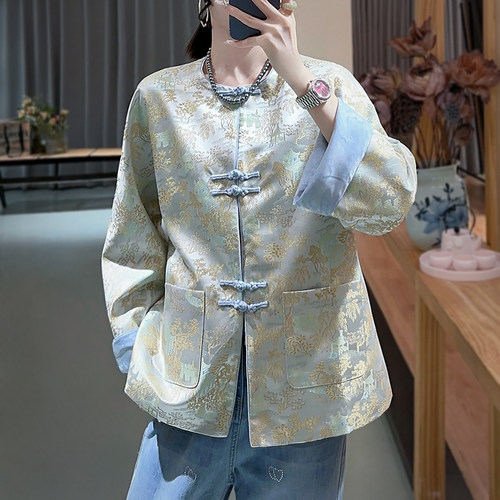 新中式复古盘扣国风汉服刺绣上衣
