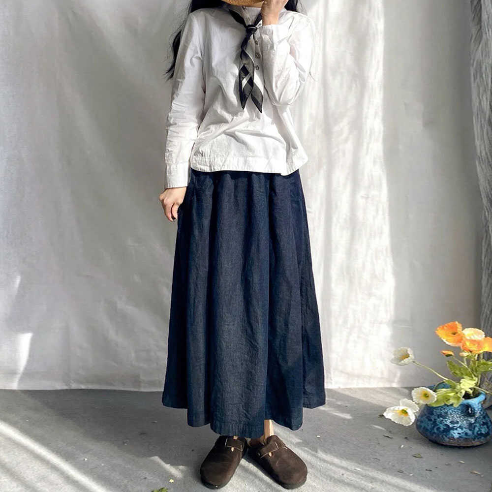 复古工装风牛仔半身裙女