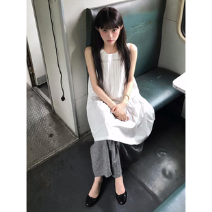 重工设计感花边拼接圆领无袖连衣裙女夏甜美日系显瘦套头背心短裙
