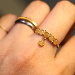 天然和田玉糖料戒指新中式女款玉石送女友礼物