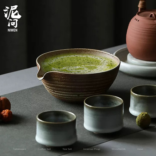 景德镇抹茶碗粗陶日式打抹茶碗