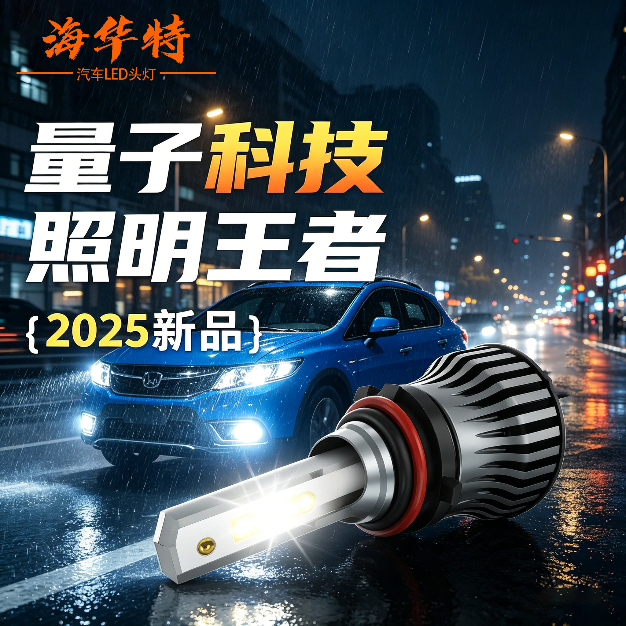 超亮led汽车大灯激光h7近光灯泡h4远近一体h11透镜强光h1超亮车灯