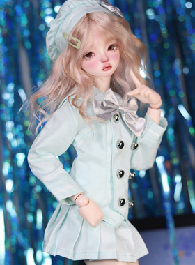 四分BJD娃衣4分SD娃娃衣服浅绿jk制服校服套装1/4