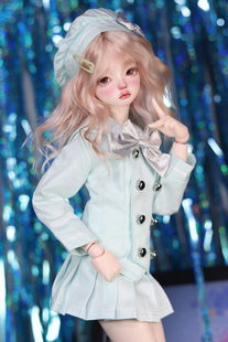 四分BJD娃衣4分SD娃娃衣服浅绿jk制服校服套装1/4