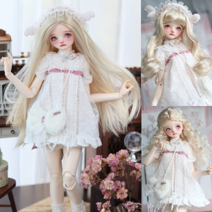 三四六3分bjd sd 娃娃假发3分4分仿马海毛 长卷发1/3 1/4 1/6