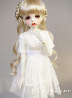 4分3分BJD.MSD.DDL 娃娃衣服娃衣白色洋装连衣裙1/3,1/4