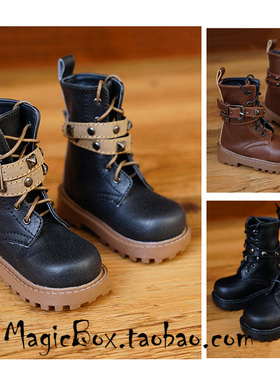 3分4分BJD SD娃娃鞋靴子 男鞋  铆钉短靴大叔（3色），1/3，1/4