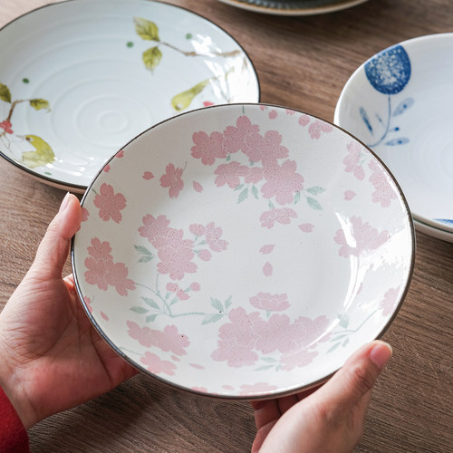 饭盘菜盘深盘日式陶瓷餐具8寸盘