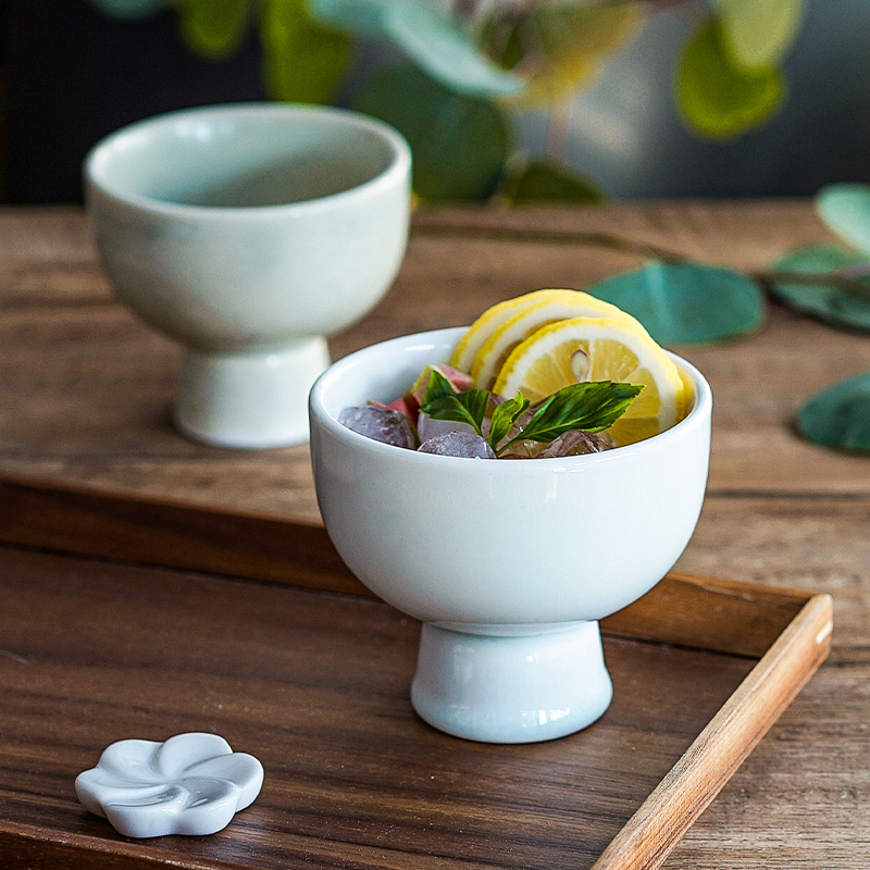 日式高脚水杯创意甜品碗