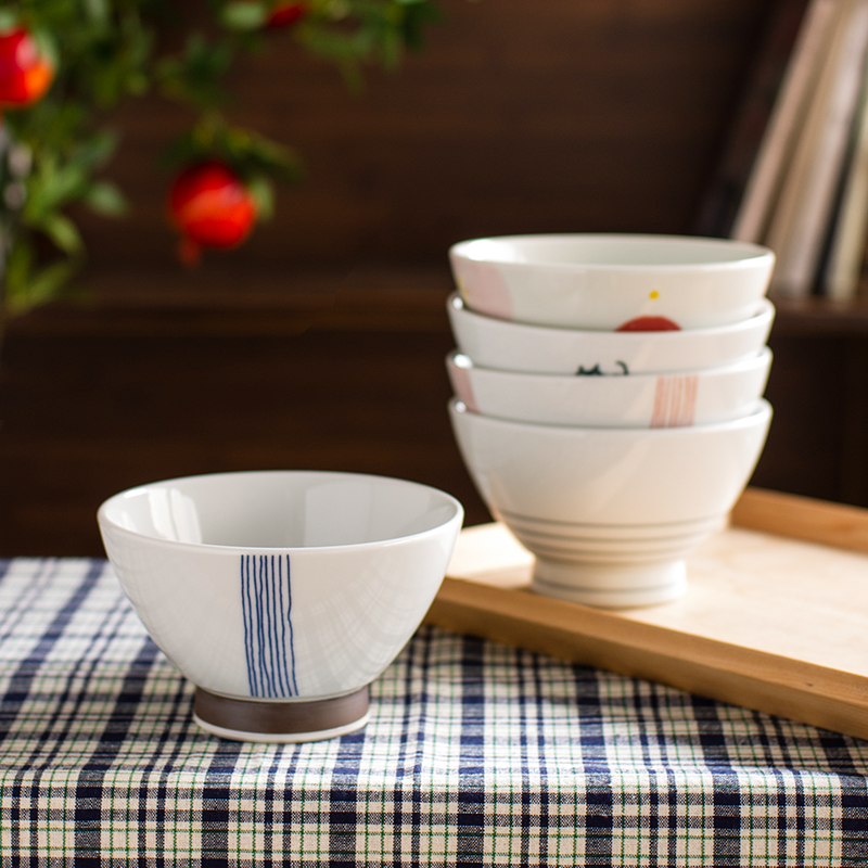 进口有田烧高脚米饭碗