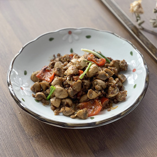 日式 和风陶瓷8.75英寸菜盘碟子深盘雏菊饭盘多用盘家用日本料理