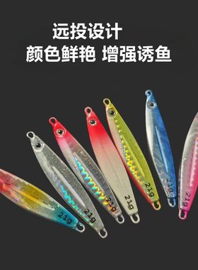 万亚岸抛小铁板假饵亮片路亚亮片金属饵铁板铅鱼饵14g带导水槽IMA