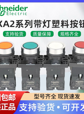 施耐德带灯按钮XA2EW31/33/34/35/36/B1 B2 M1 M2 自复式22mm 24V