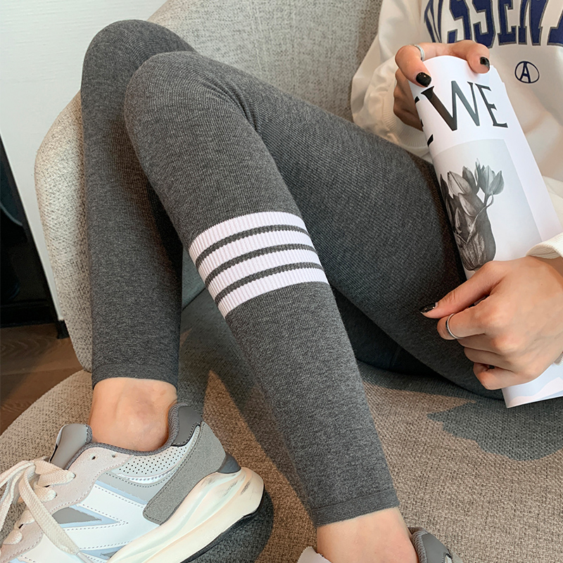 纯棉棉打底裤外穿冬季加绒灰色