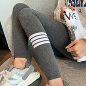 2026新款 灰色紧身裤 女外穿薄款 加绒高腰秋裤 子 春秋冬季 纯棉打底裤