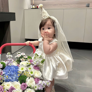 一周岁女宝礼服女童小女孩婴儿宝宝生日抓周宴绝美公主裙洋气衣服