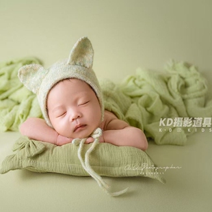 可爱宝贝新生的儿摄影服装婴儿头饰儿童春日主题满月宝宝拍照道具