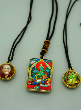 特价结缘民族风饰品 热卖琉璃小唐卡佛牌毛衣链项链 绿度母链子