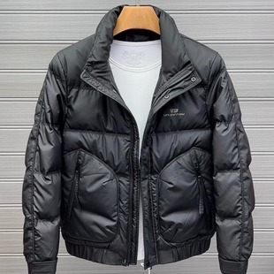 男士羽绒服冬季2025新款潮牌帅气男装拉链口袋立领加厚修身外套男