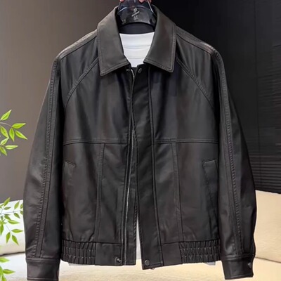 美式皮衣男士外套秋冬季2025新款翻领潮牌复古高级感水洗皮夹克男