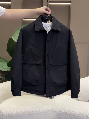 老钱风翻领轻薄羽绒服男韩版宽松休闲保暖外套2025冬季新款高级感