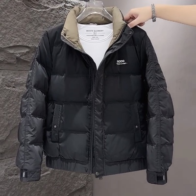 冬季短款立领羽绒服男士加厚保暖休闲外套轻薄百搭拼色男款潮上衣