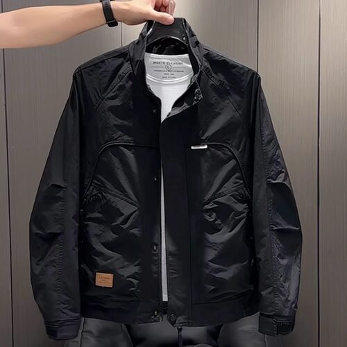 2025新款春季男士夹克潮流工装上衣修身短款青年休闲潮流行政外套