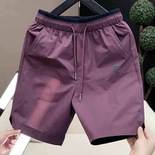 夏季新款男士速干休闲五分裤韩版宽松薄款外穿短裤男直筒中裤潮牌