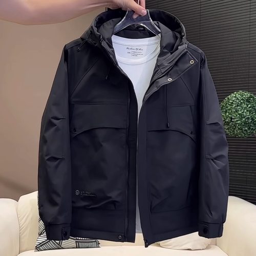 爆款连帽冲锋衣外套男春秋潮牌痞帅夹克2025新款男士爆款薄棉上衣