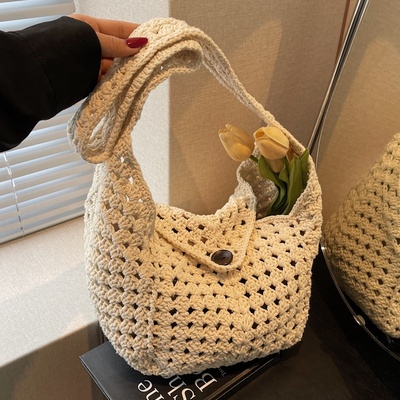 镂空棉线编织包海边度假沙滩包