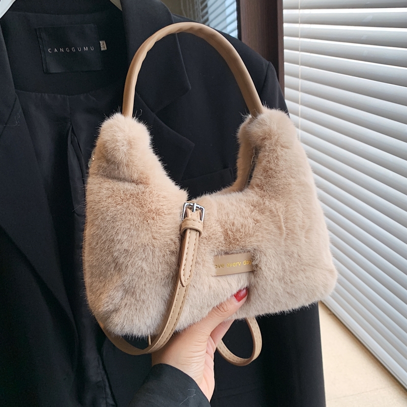 冬季毛绒手提小包毛毛小众斜挎包