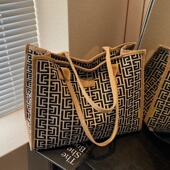 大容量单肩包包女2025新款 时尚 外出手提购物袋旅行通勤帆布托特包