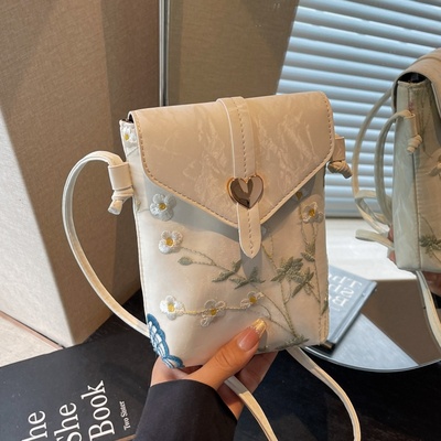 新中式迷你小包包刺绣斜挎手机包