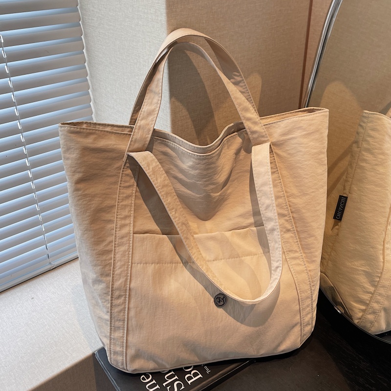 秋冬尼龙包包女大容量学生上课手提帆布袋百搭休闲单肩通勤托特包