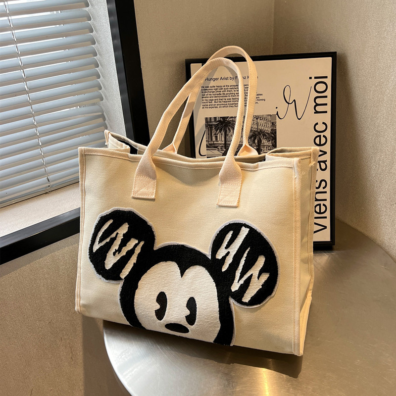 时尚帆布包女2025新款大容量卡通手提购物袋子妈咪外出单肩母婴包,箱包皮具/热销女包/男包,托特包,淘宝优惠券,粉丝福利购,淘宝优惠卷