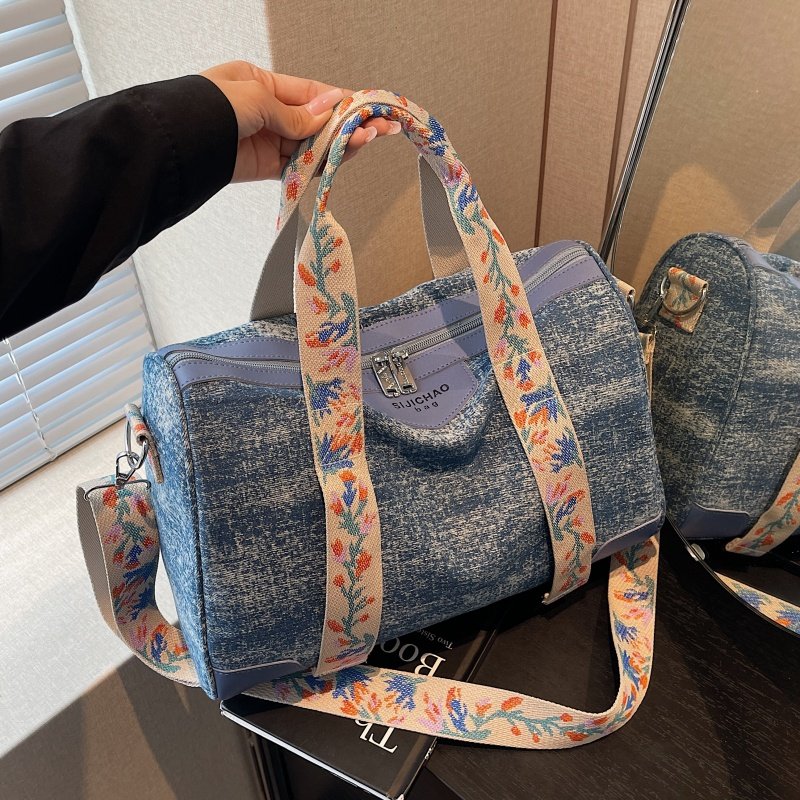 小众设计牛仔帆布包包女大容量单肩手提包百搭时尚斜挎通勤托特包
