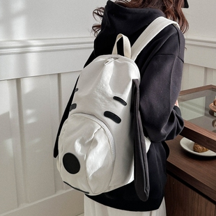 可爱小狗双肩包女2026新款 初中小学生书包小众大容量外出旅行背包
