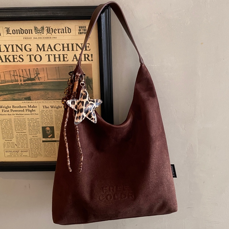 鹿皮绒腋下包包女秋冬美拉德复古单肩通勤包小众百搭大容量托特包