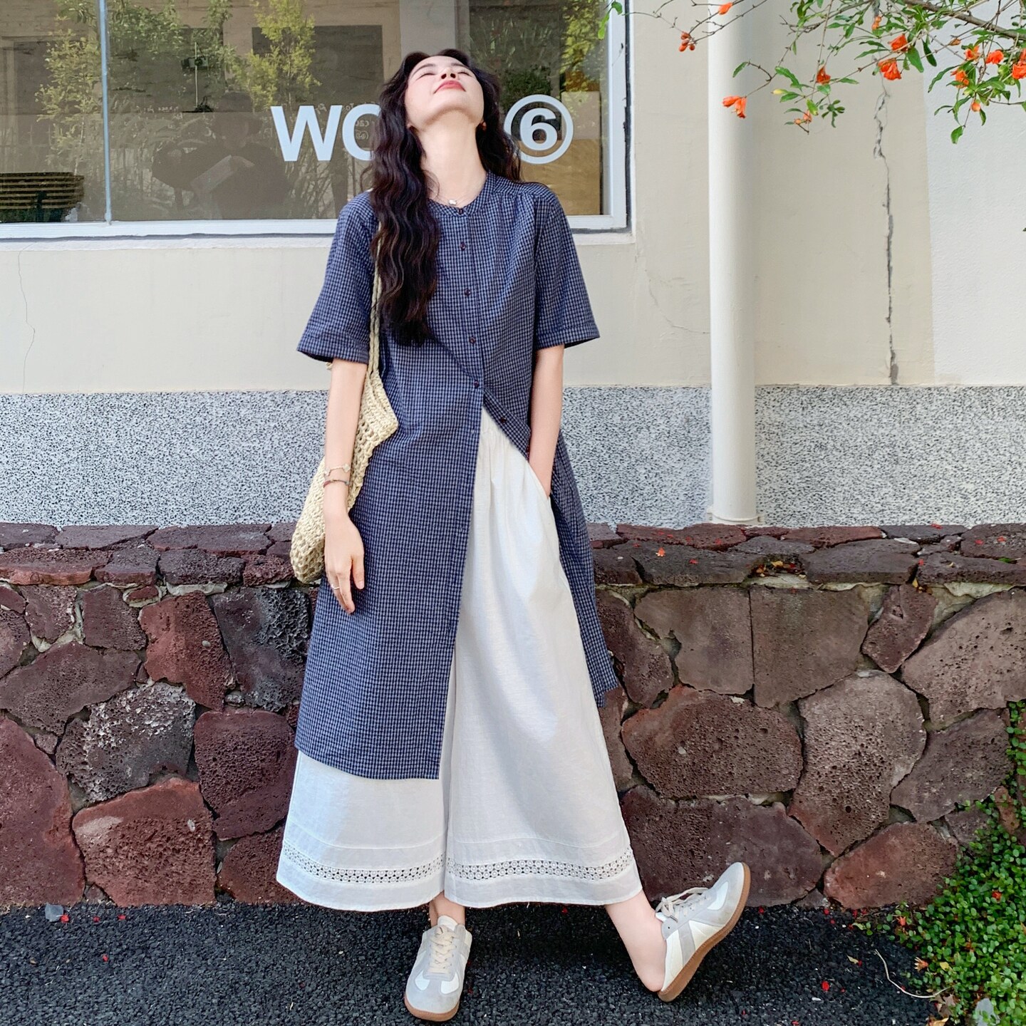 已做货日系格子衬衫裤子套装3525P155控228，女装套装/套裙，2C182