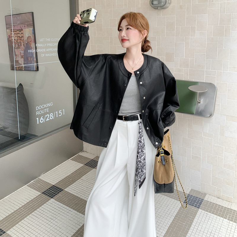 不挑人版型皮衣外套9009P155控238,女装皮衣,2C182